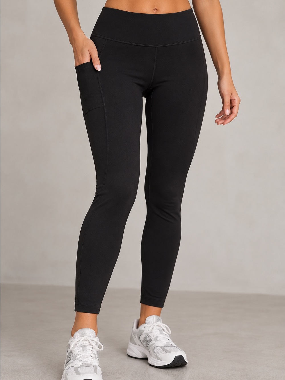 Athleta Black High Rise Ankle Yoga Leggings Pockets Stretch Size 2